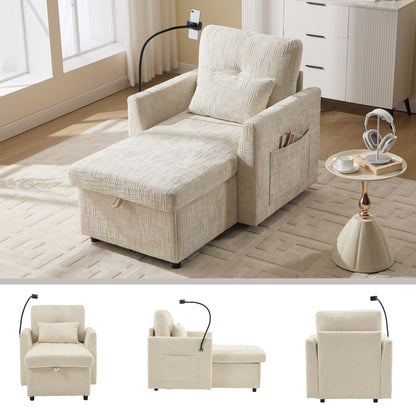 Canapé inclinable multifonction pour personne paresseuse, dossier de rangement avec support pour téléphone portable, fauteuil de loisirs simple en chenille