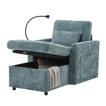 Canapé inclinable multifonction pour personne paresseuse, dossier de rangement avec support pour téléphone portable, fauteuil de loisirs simple en chenille
