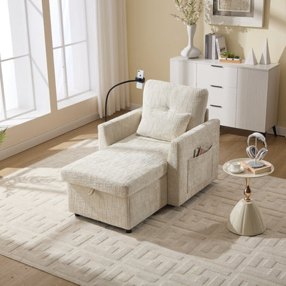 Canapé inclinable multifonction pour personne paresseuse, dossier de rangement avec support pour téléphone portable, fauteuil de loisirs simple en chenille