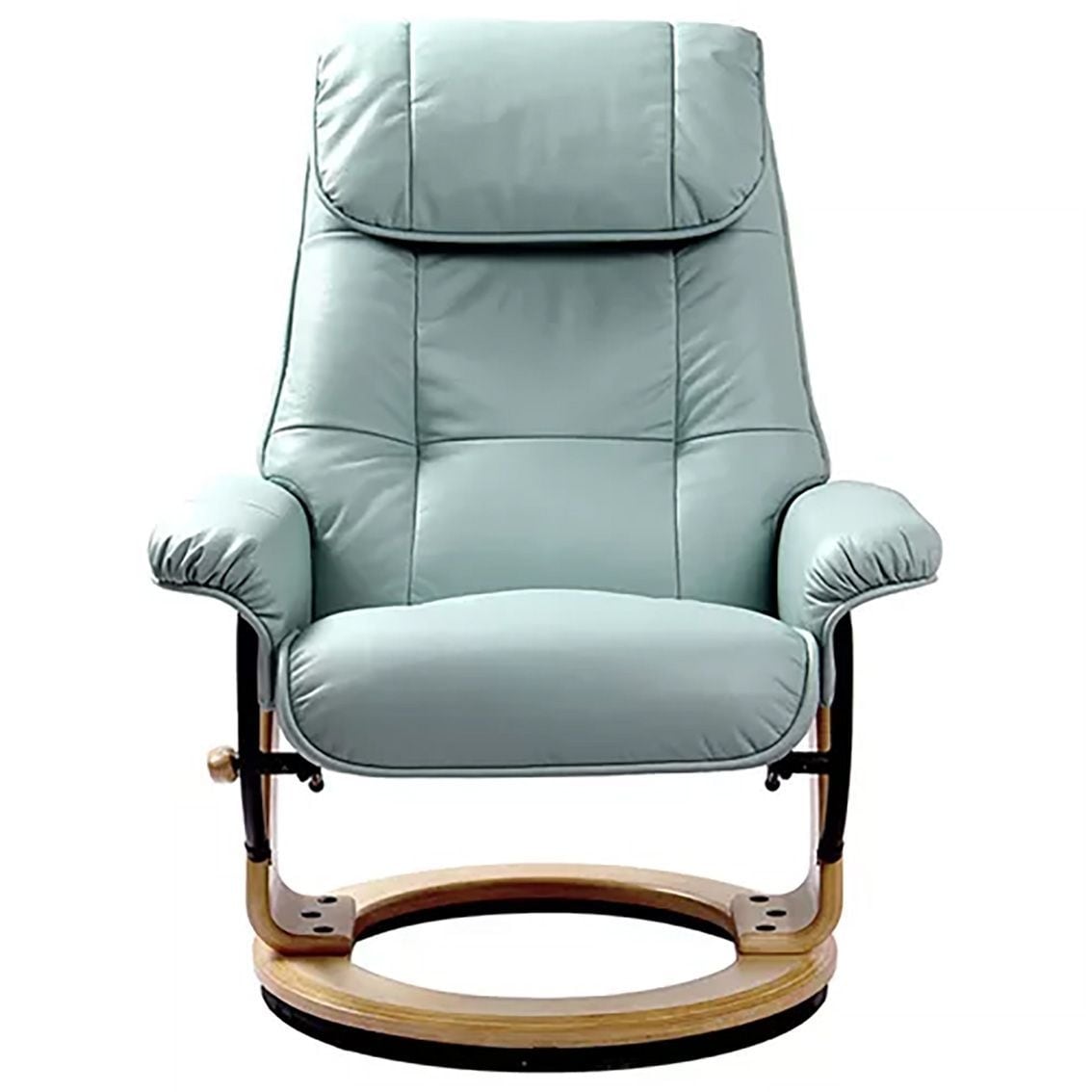 Fauteuil inclinable pivotant en cuir Muscat 360 avec pouf