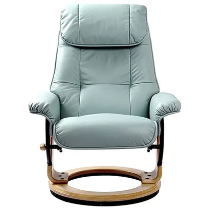 Fauteuil inclinable pivotant en cuir Muscat 360 avec pouf