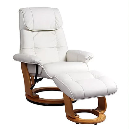 Fauteuil inclinable pivotant en cuir Muscat 360 avec pouf