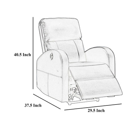 Fauteuil inclinable électrique Nami, coussin moelleux en similicuir marron expresso