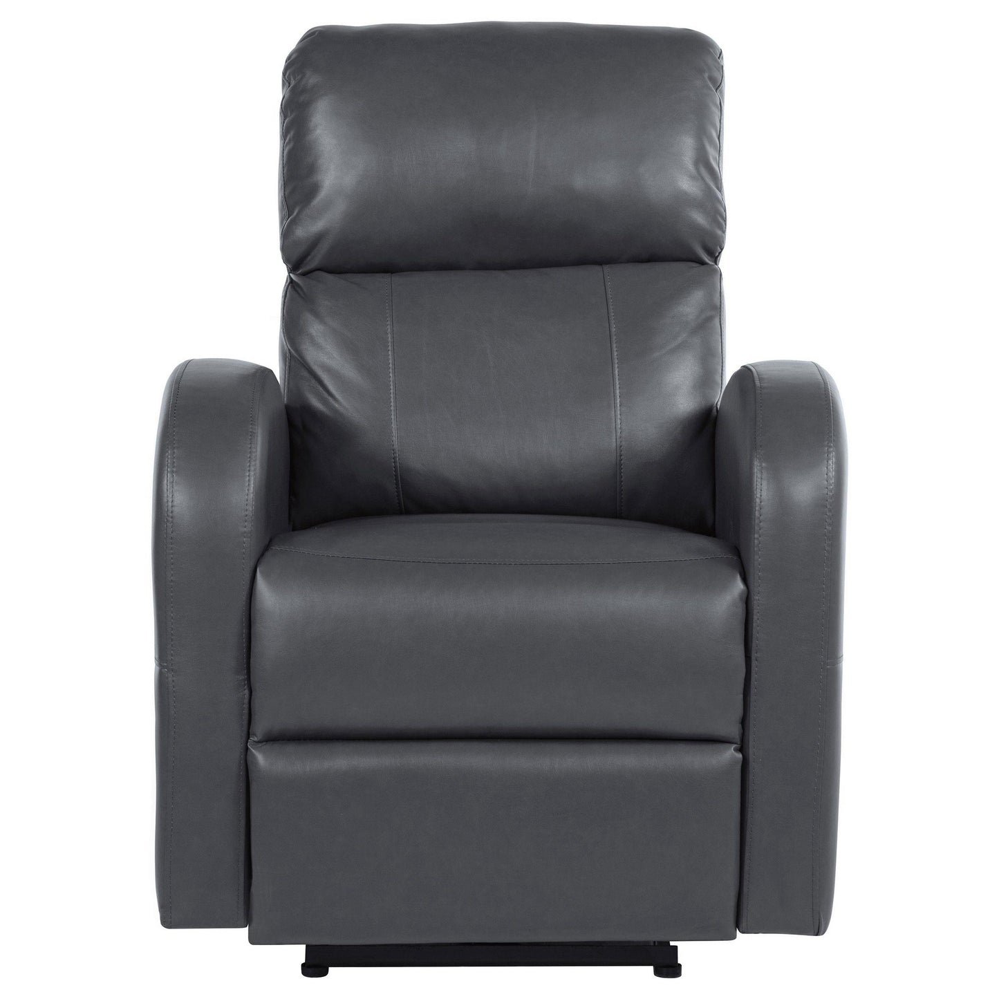 Fauteuil inclinable électrique Nami, similicuir gris riche, dossier coussiné moelleux