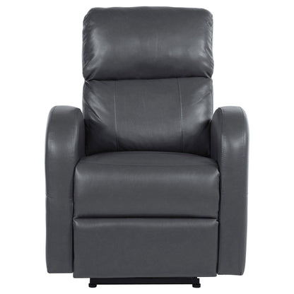 Fauteuil inclinable électrique Nami, similicuir gris riche, dossier coussiné moelleux