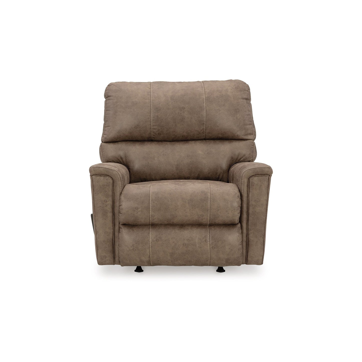 Fauteuil inclinable à bascule manuel Nav, similicuir marron fossile patiné