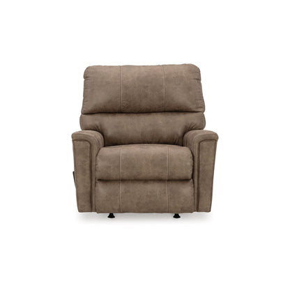 Fauteuil inclinable à bascule manuel Nav, similicuir marron fossile patiné