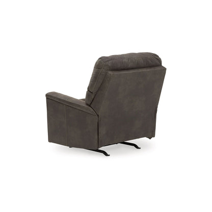 Fauteuil inclinable à bascule manuel Nav, similicuir gris fumé patiné