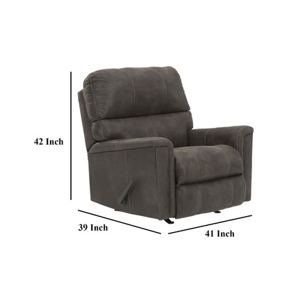 Fauteuil inclinable à bascule manuel Nav, similicuir gris fumé patiné