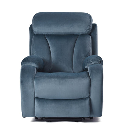 Fauteuil inclinable électrique bleu marine pour personnes âgées avec angles réglables, poche latérale et télécommande