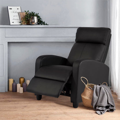 Fauteuil inclinable massant Nell en similicuir noir à 2 points par Furniture of America
