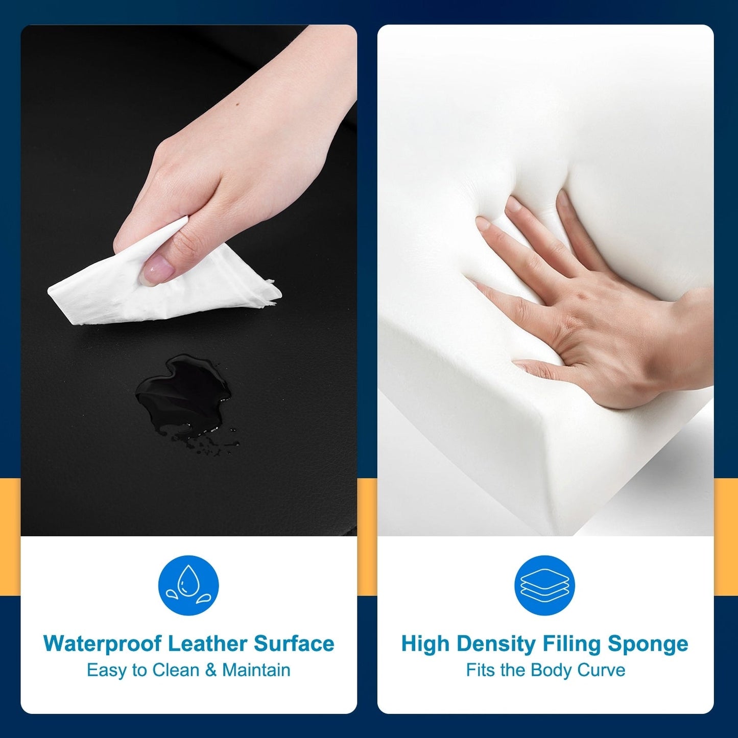 Fauteuil inclinable massant Nell en similicuir noir à 2 points par Furniture of America