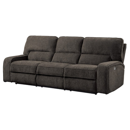 Canapé inclinable électrique Neo avec port USB, chenille gris clair, 99 pouces