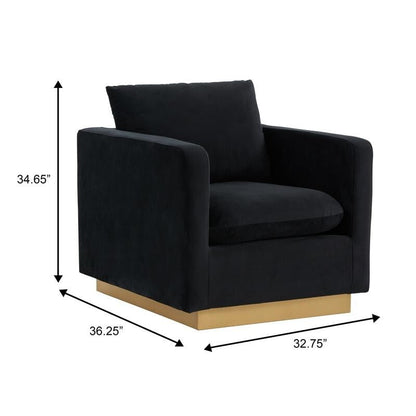 Canapé 1 place moderne en velours Nervo, fauteuil d'appoint avec base carrée en acier inoxydable doré pour salon et chambre - 32,67