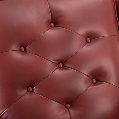 Fauteuil inclinable Nestor Mid-Century en cuir véritable avec pieds en bois massif par HULALA HOME