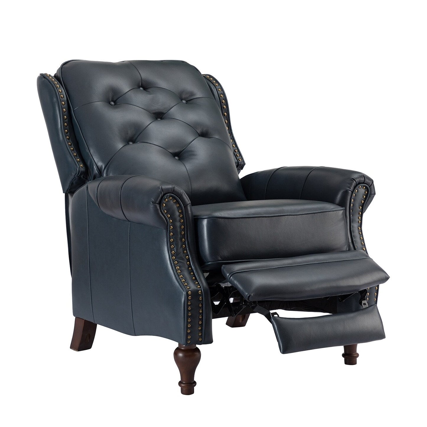 Fauteuil inclinable Nestor Mid-Century en cuir véritable avec pieds en bois massif par HULALA HOME