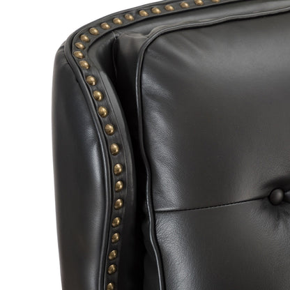 Fauteuil inclinable Nestor Mid-Century en cuir véritable avec pieds en bois massif par HULALA HOME