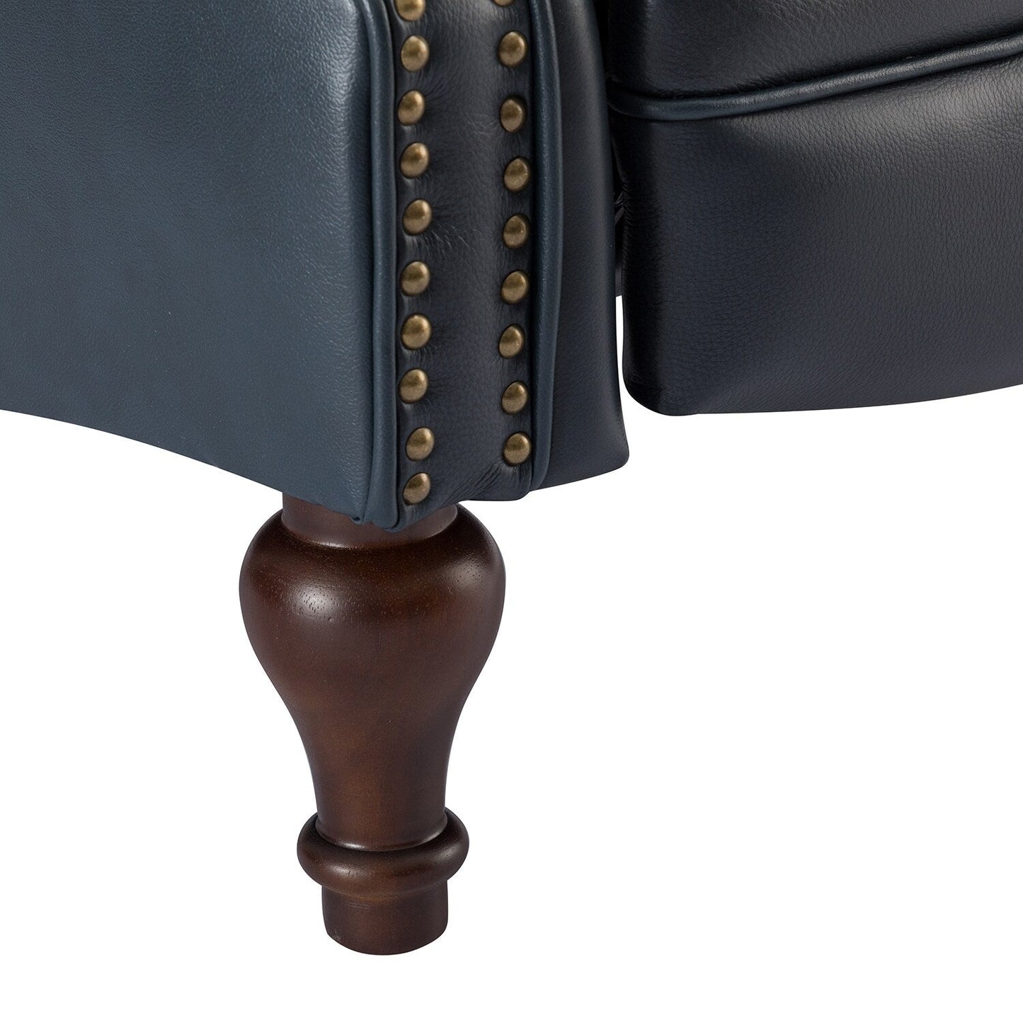 Fauteuil inclinable Nestor Mid-Century en cuir véritable avec pieds en bois massif par HULALA HOME