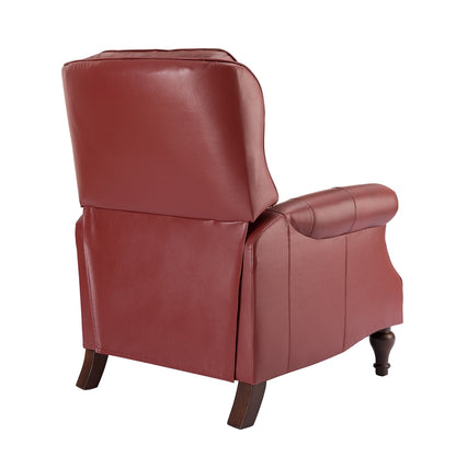 Fauteuil inclinable Nestor Mid-Century en cuir véritable avec pieds en bois massif par HULALA HOME