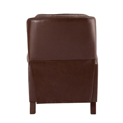 Fauteuil inclinable Nestor Mid-Century en cuir véritable avec pieds en bois massif par HULALA HOME