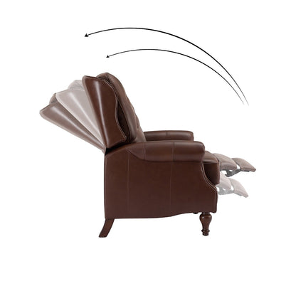 Fauteuil inclinable Nestor Mid-Century en cuir véritable avec pieds en bois massif par HULALA HOME