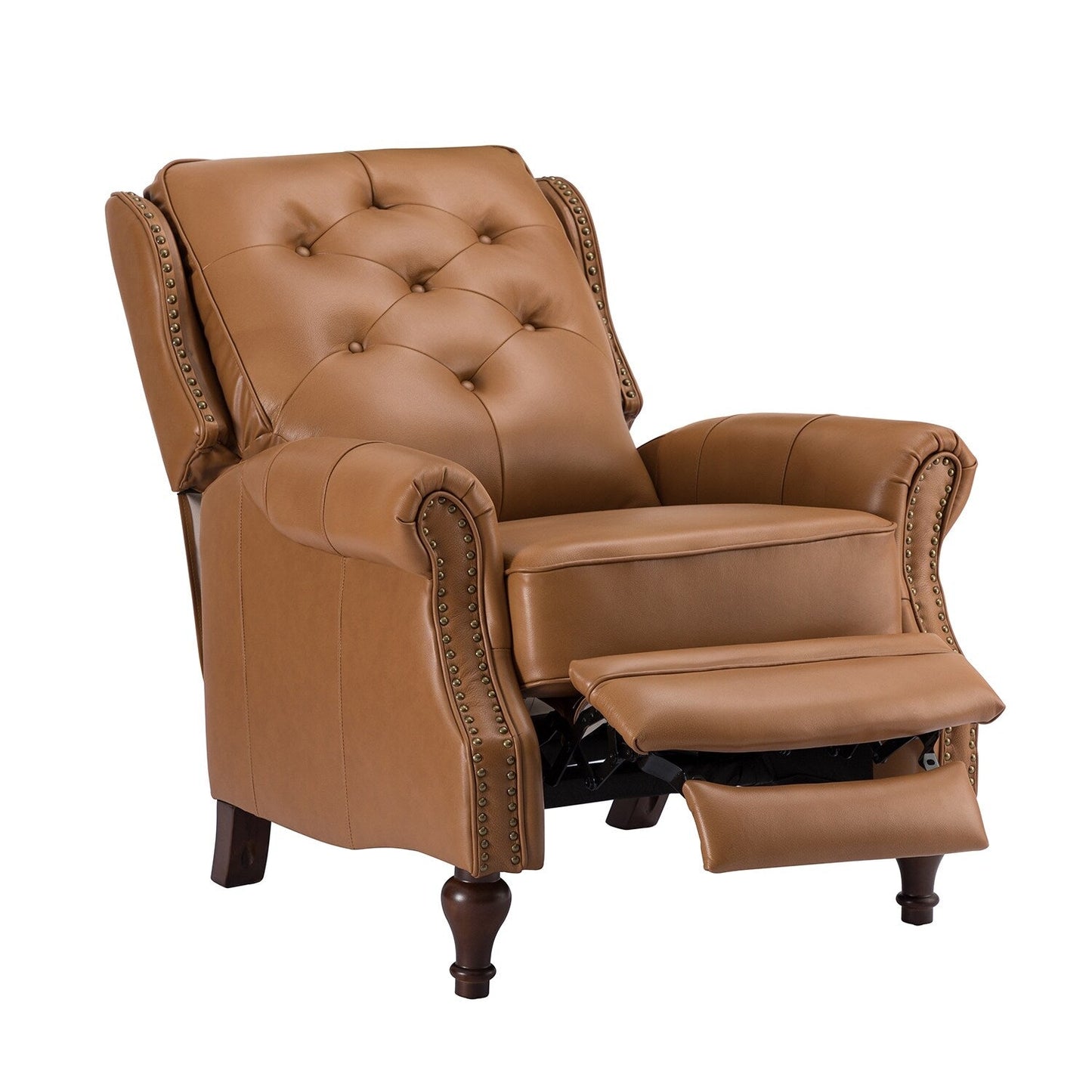 Fauteuil inclinable Nestor Mid-Century en cuir véritable avec pieds en bois massif par HULALA HOME