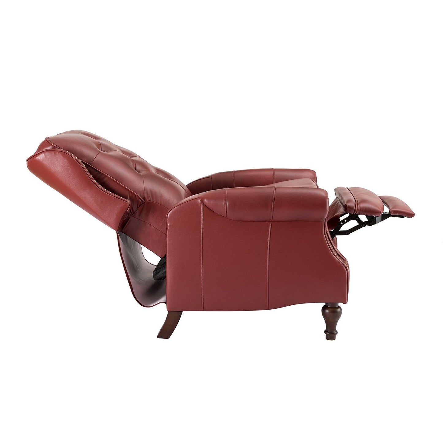 Fauteuil inclinable Nestor Mid-Century en cuir véritable avec pieds en bois massif par HULALA HOME