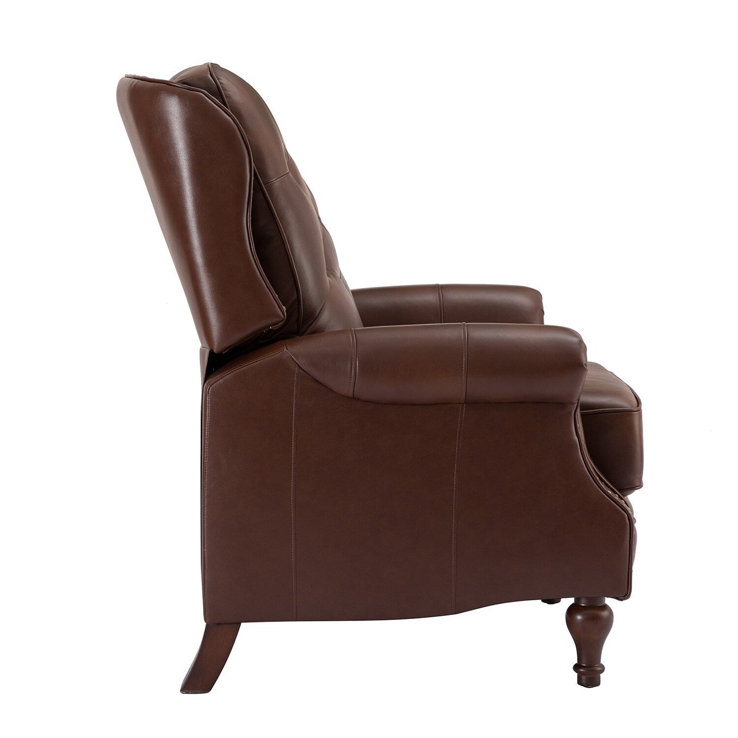 Fauteuil inclinable Nestor Mid-Century en cuir véritable avec pieds en bois massif par HULALA HOME
