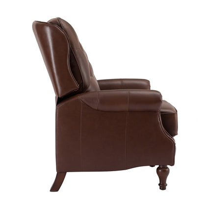 Fauteuil inclinable Nestor Mid-Century en cuir véritable avec pieds en bois massif par HULALA HOME