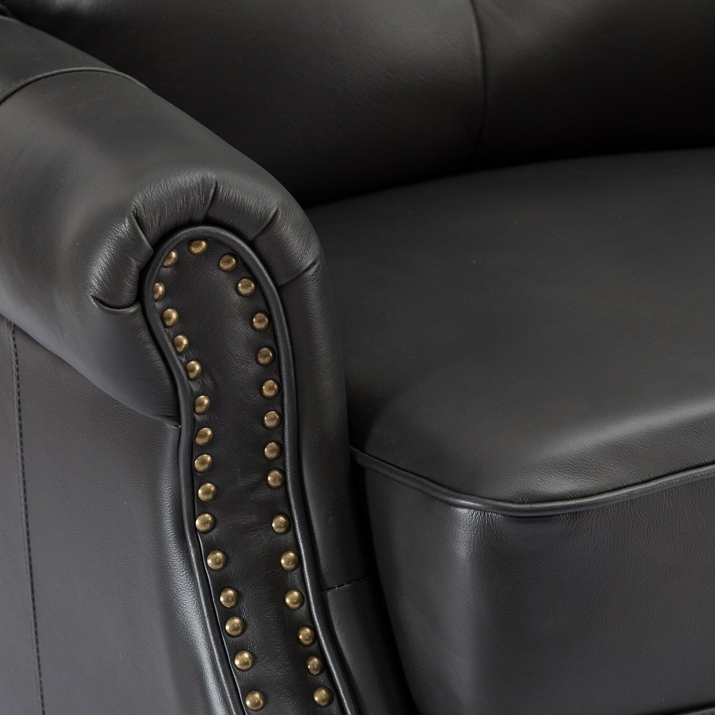 Fauteuil inclinable Nestor Mid-Century en cuir véritable avec pieds en bois massif par HULALA HOME