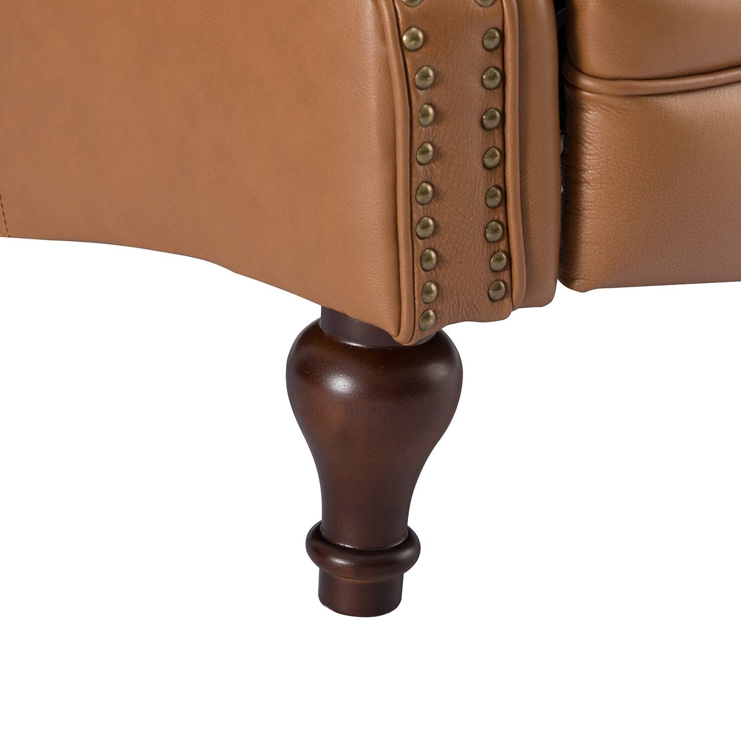 Fauteuil inclinable Nestor Mid-Century en cuir véritable avec pieds en bois massif par HULALA HOME