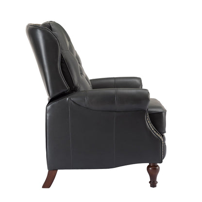 Fauteuil inclinable Nestor Mid-Century en cuir véritable avec pieds en bois massif par HULALA HOME