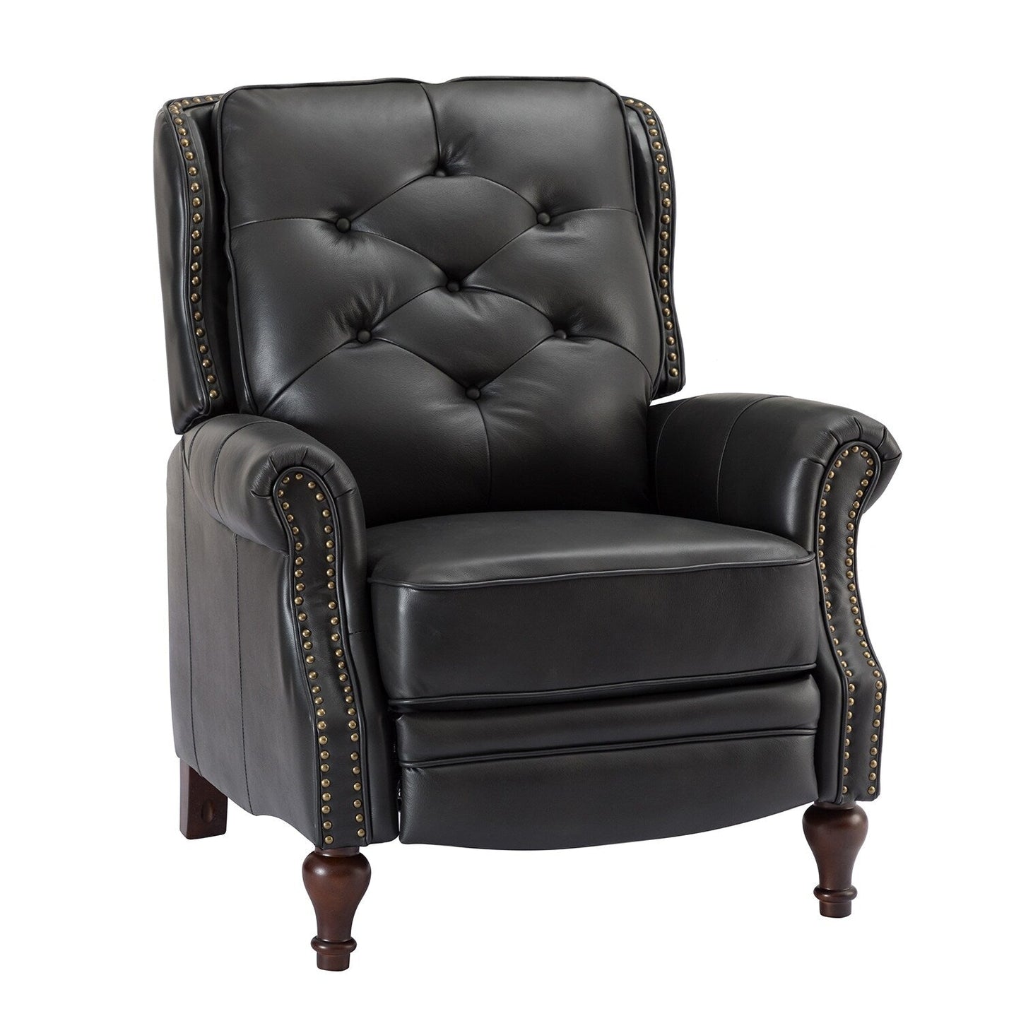 Fauteuil inclinable Nestor Mid-Century en cuir véritable avec pieds en bois massif par HULALA HOME