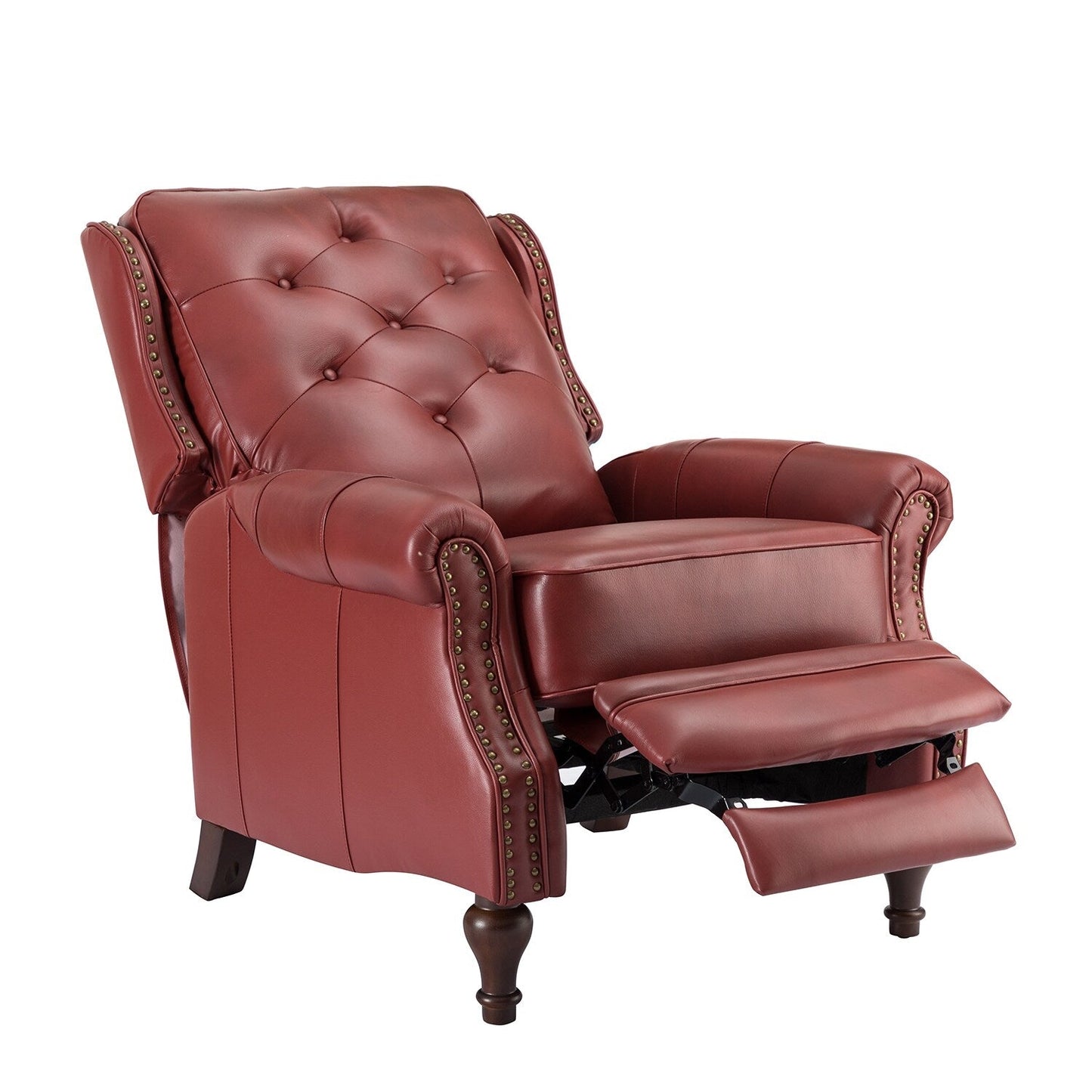 Fauteuil inclinable Nestor Mid-Century en cuir véritable avec pieds en bois massif par HULALA HOME