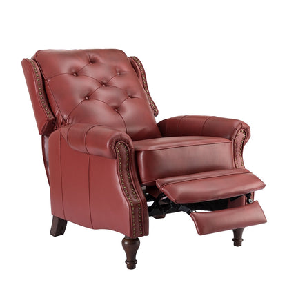 Fauteuil inclinable Nestor Mid-Century en cuir véritable avec pieds en bois massif par HULALA HOME