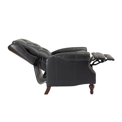 Fauteuil inclinable Nestor Mid-Century en cuir véritable avec pieds en bois massif par HULALA HOME