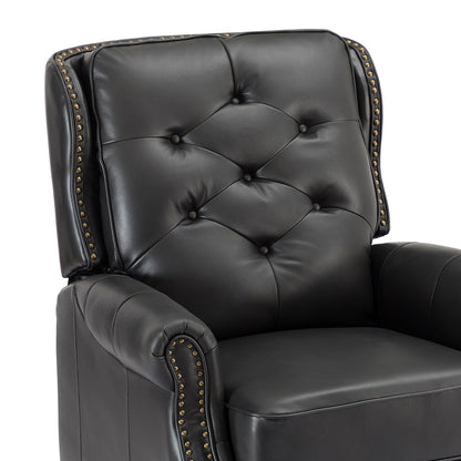 Fauteuil inclinable Nestor Mid-Century en cuir véritable avec pieds en bois massif par HULALA HOME