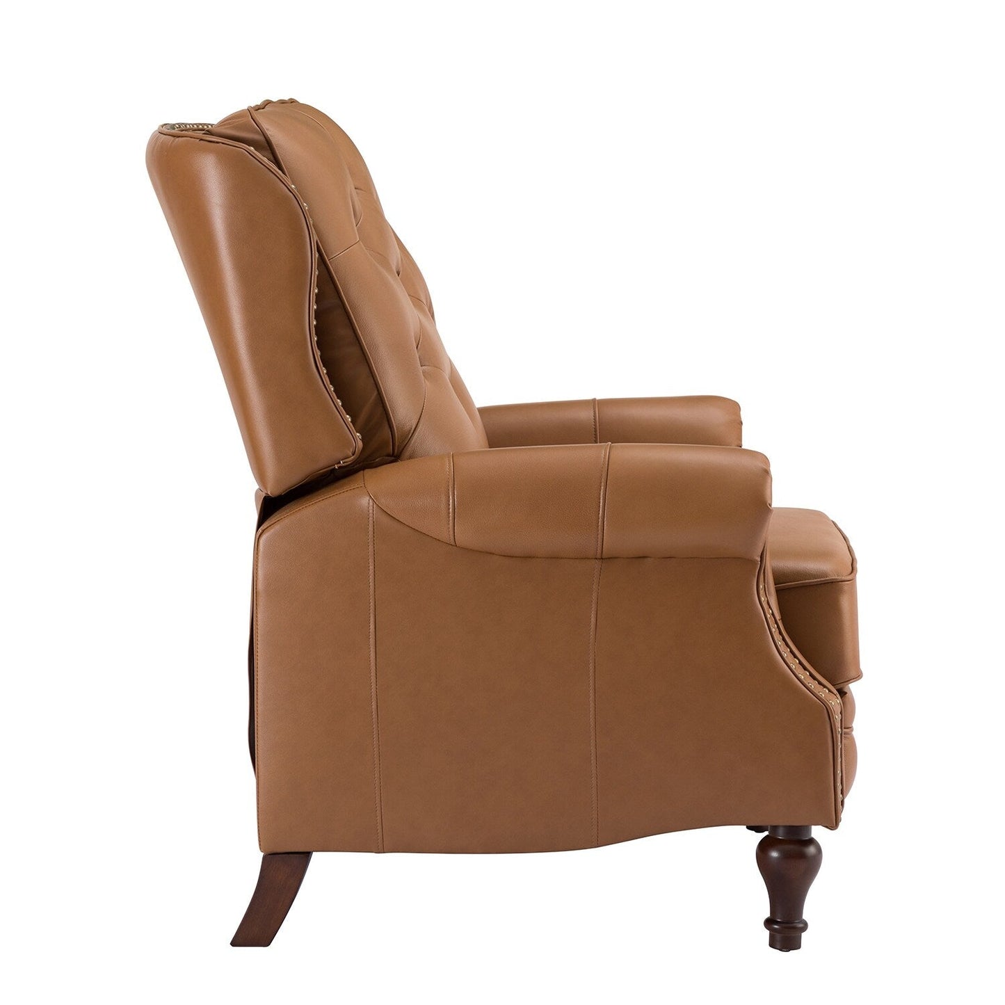 Fauteuil inclinable Nestor Mid-Century en cuir véritable avec pieds en bois massif par HULALA HOME