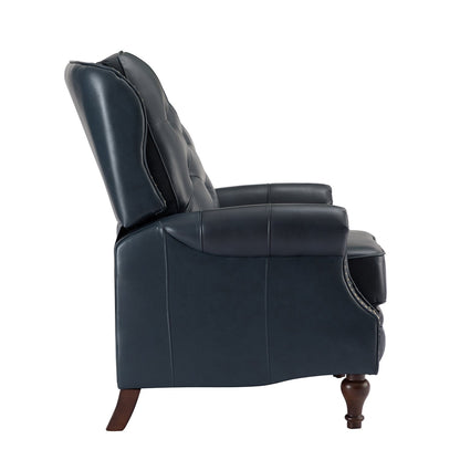 Fauteuil inclinable Nestor Mid-Century en cuir véritable avec pieds en bois massif par HULALA HOME