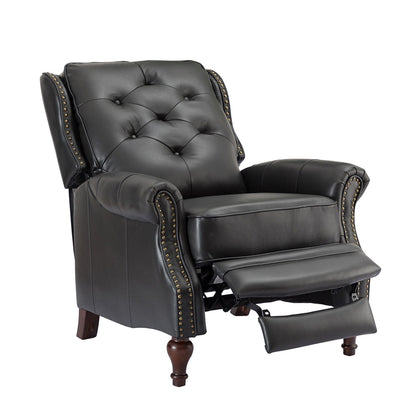 Fauteuil inclinable Nestor Mid-Century en cuir véritable avec pieds en bois massif par HULALA HOME