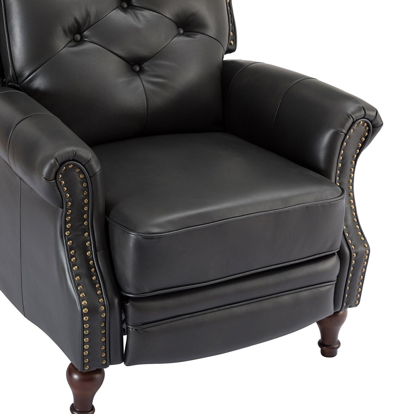 Fauteuil inclinable Nestor Mid-Century en cuir véritable avec pieds en bois massif par HULALA HOME