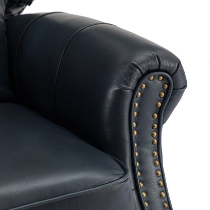 Fauteuil inclinable Nestor Mid-Century en cuir véritable avec pieds en bois massif par HULALA HOME