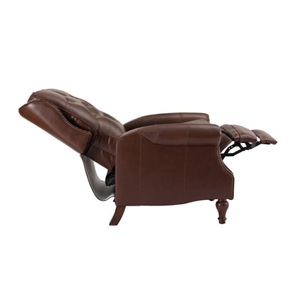 Fauteuil inclinable Nestor Mid-Century en cuir véritable avec pieds en bois massif par HULALA HOME