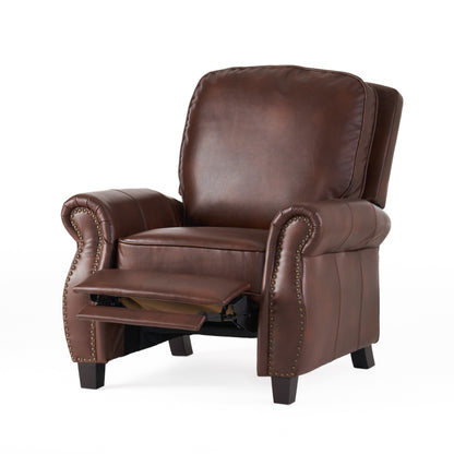 Fauteuil inclinable en PU bicolore Neville par Christopher Knight Home