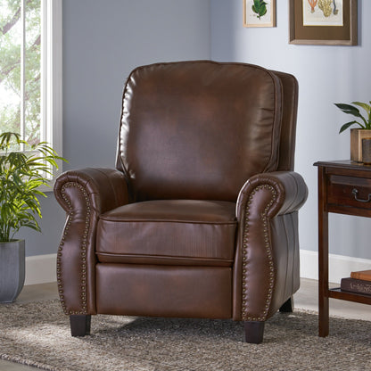 Fauteuil inclinable en PU bicolore Neville par Christopher Knight Home
