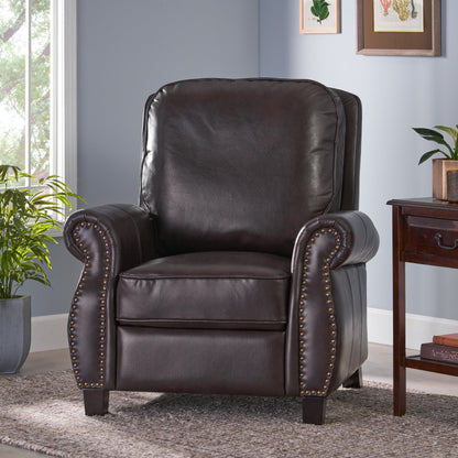 Fauteuil inclinable en PU bicolore Neville par Christopher Knight Home