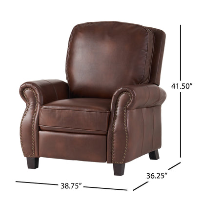Fauteuil inclinable en PU bicolore Neville par Christopher Knight Home