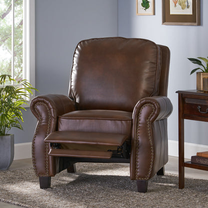 Fauteuil inclinable en PU bicolore Neville par Christopher Knight Home
