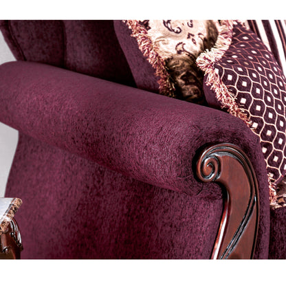 Canapé traditionnel Fova en tissu rembourré avec accoudoirs roulés par Furniture of America