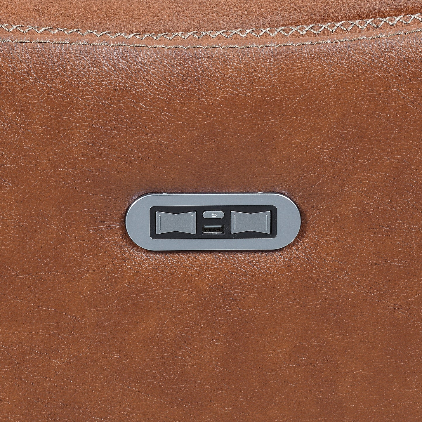 Canapé inclinable Newport Power en cuir pleine fleur Steve Silver